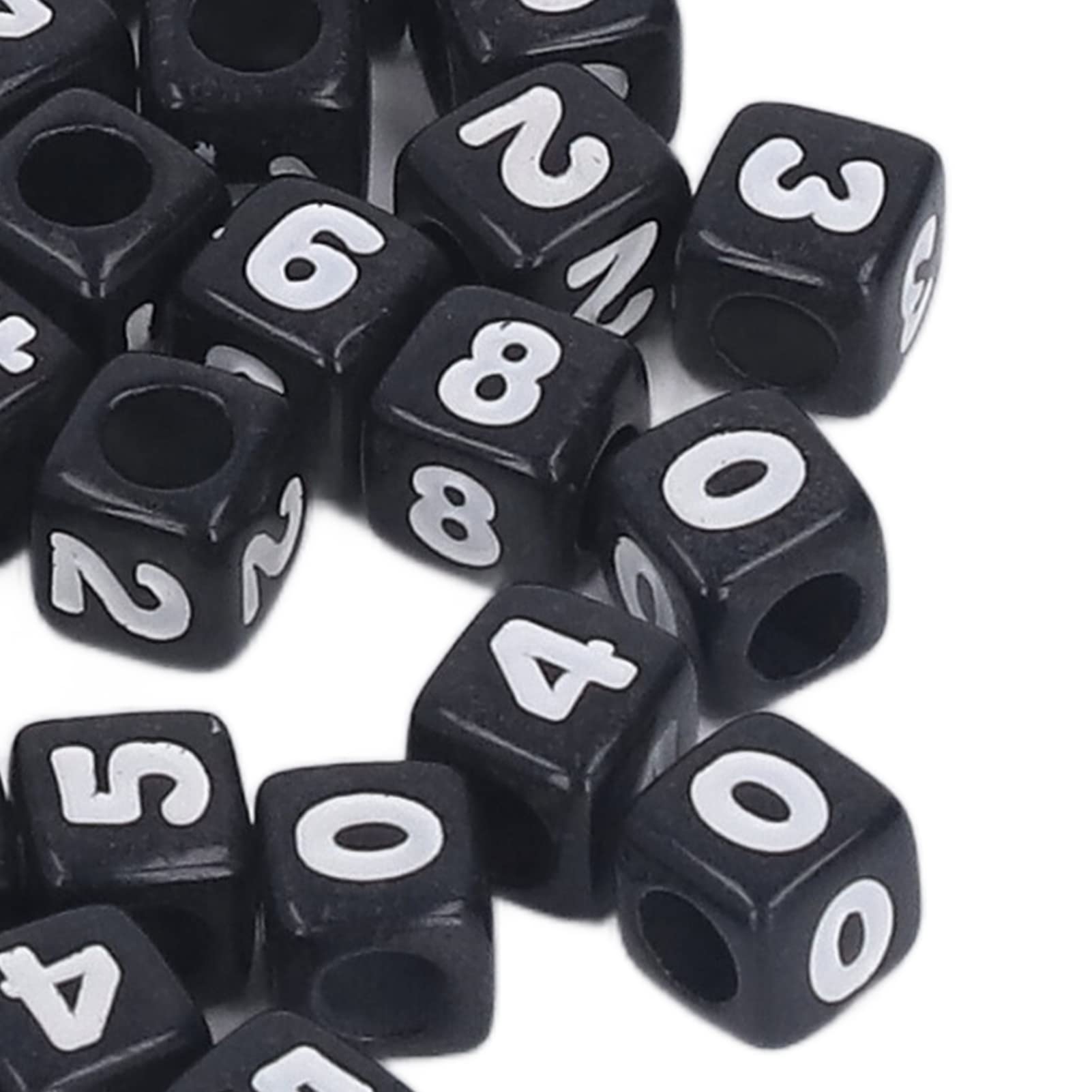 300 pezzi di perline numero acrilico, perline numero nero cubo perline sfuse per gioielli fai da te che fanno bracciali collane portachiavi