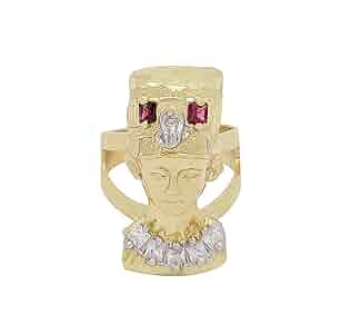 Amazon.com: STUNU 10K Yellow Gold Nefertiti Ring Egyptian