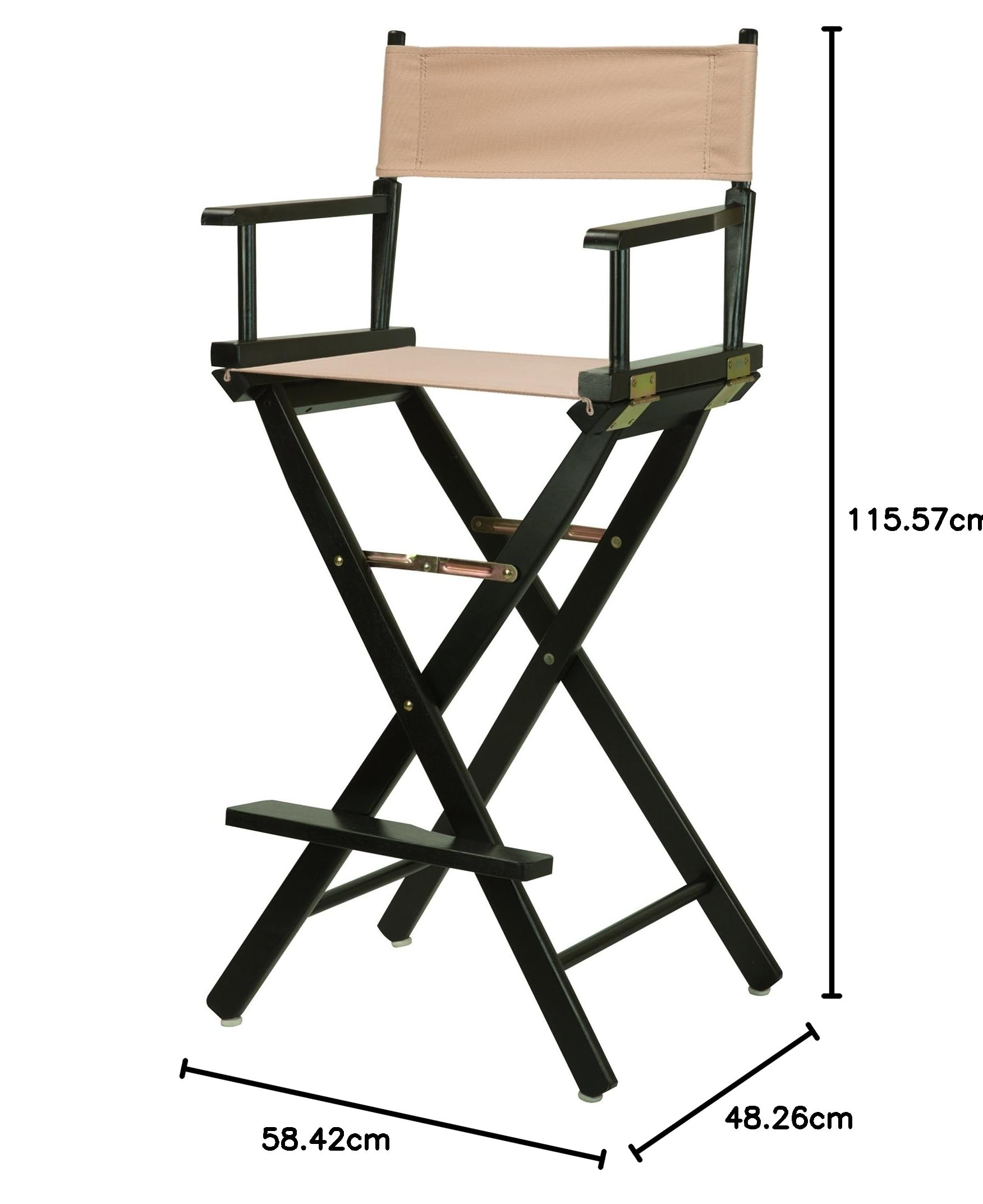 Casual Home 30" Director's Chair Black Frame-with Tan Canvas, Bar Height