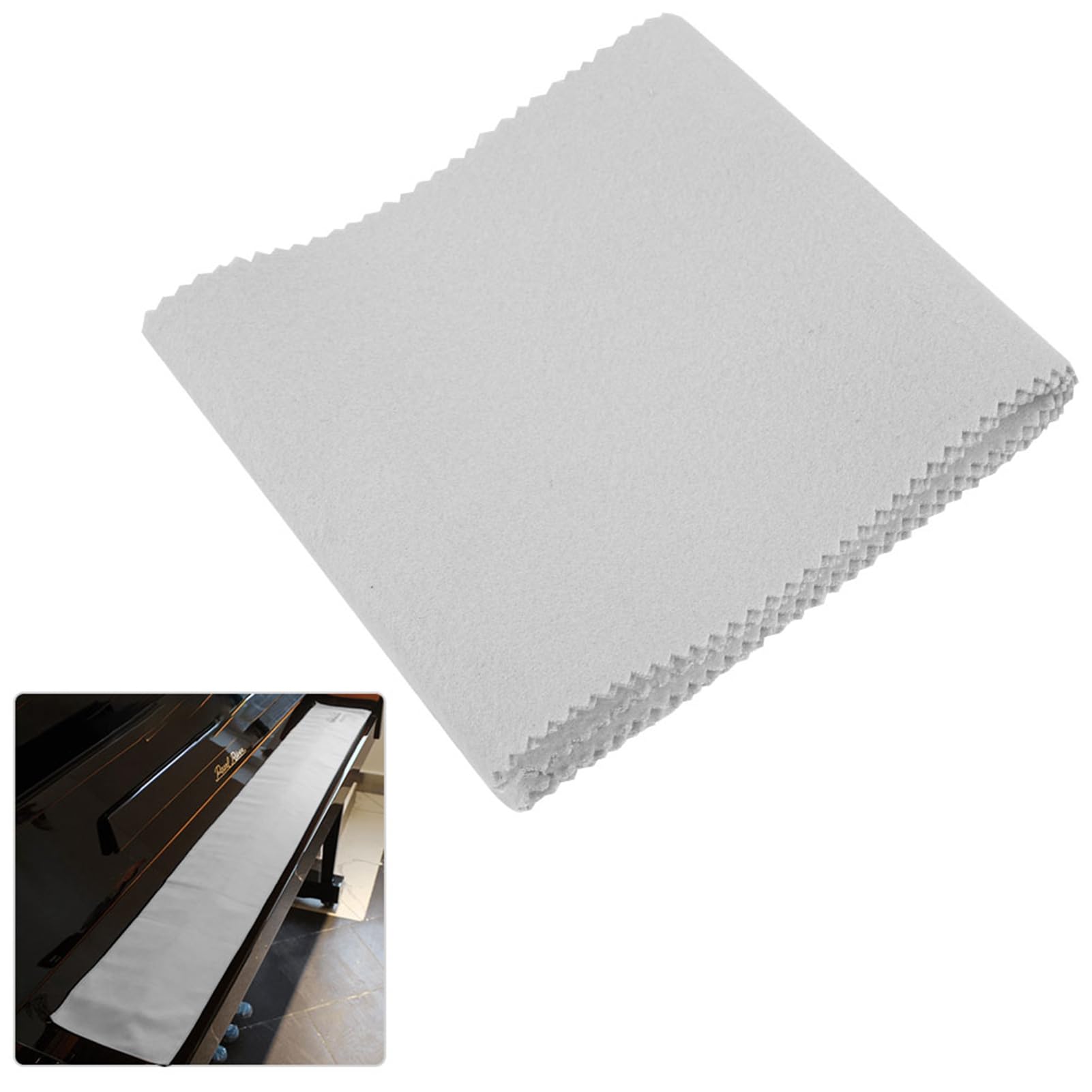 Bnineteenteam Qualité Piano Clavier Flanelle Piano Clé Couverture Tissu pour Piano Nettoyage Soins Aucun Décoloration Gris Protection Clavier Piano