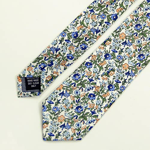 Image of Mantieqingway Men's Cotton Floral Neck Tie 2.56'' Printed Skinny Tie