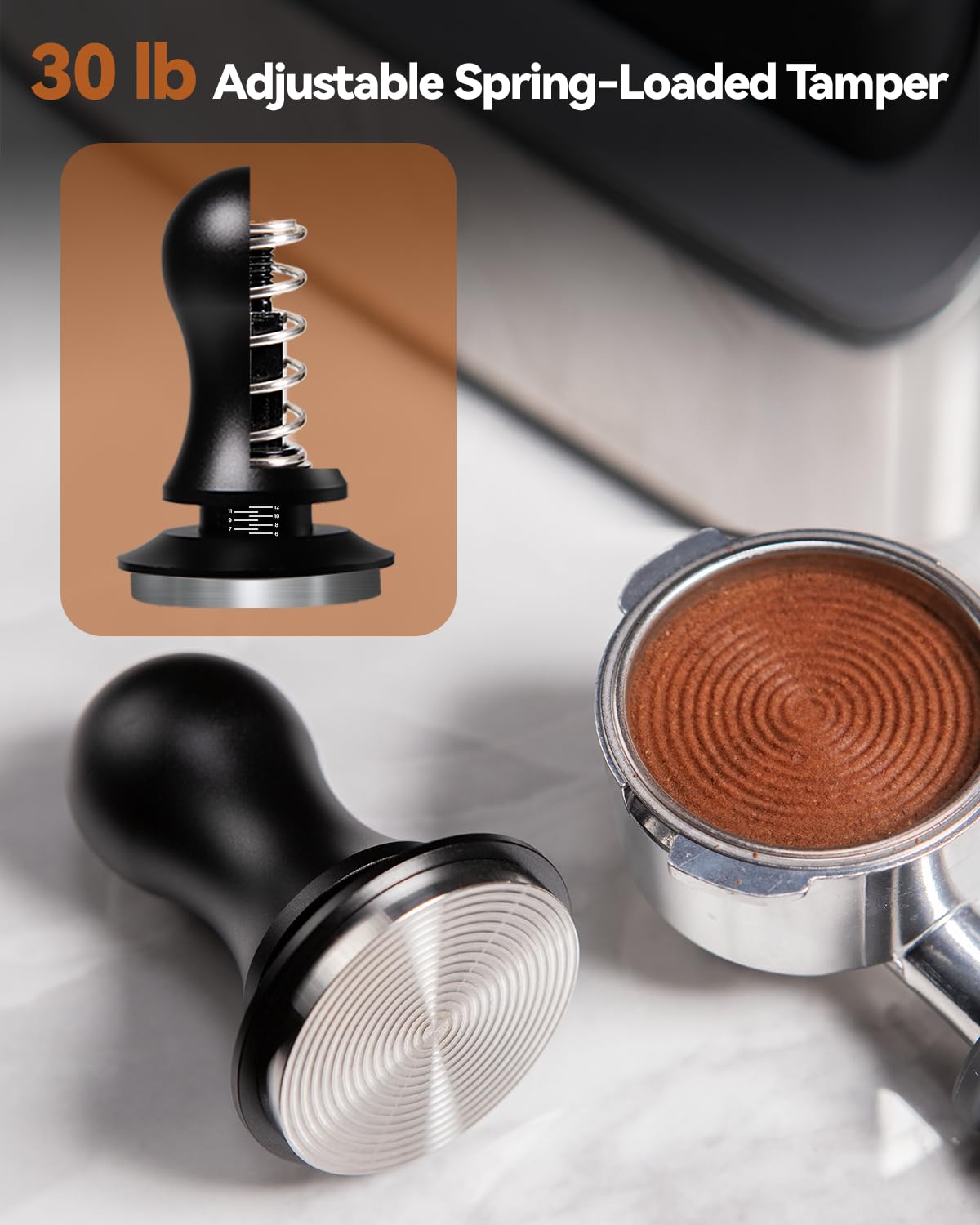 Zestaw akcesoriów Espresso 51 mm, Tamper, Dystrybutor Kawy, WDT Tool