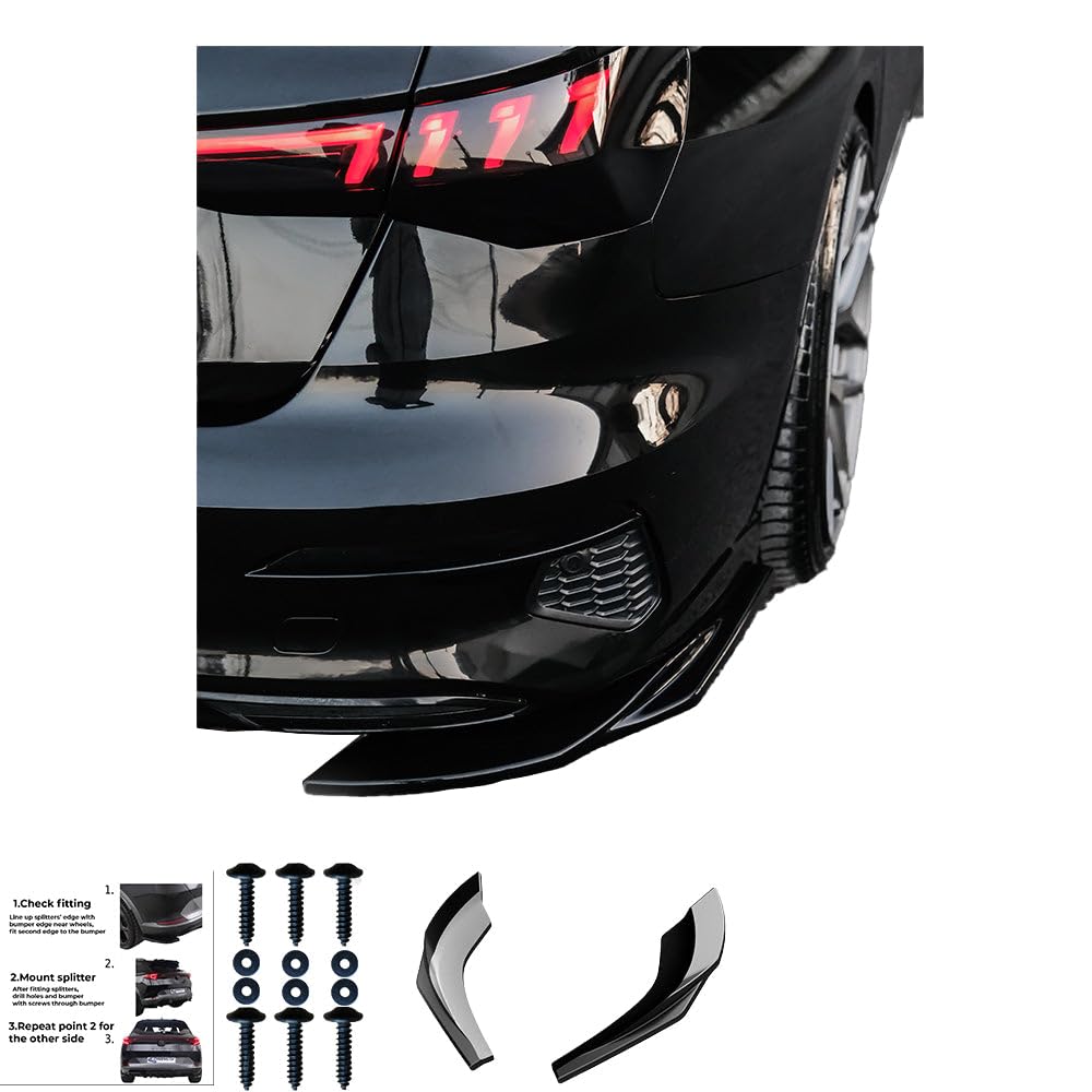 Hinten Splitter kompatibel mit Audi A3 8Y Limousine 2020–2024
