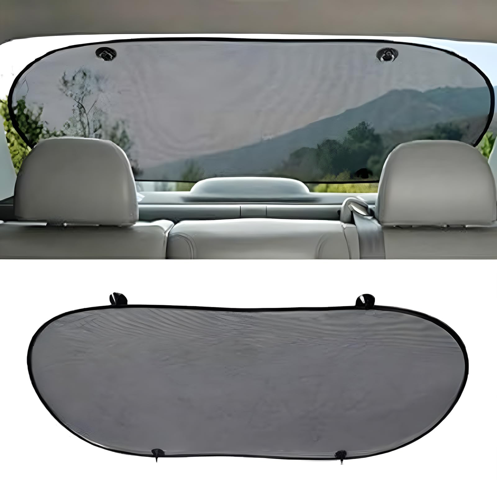 KMNBHTS Car Rear Window Sun Shade, for Citroen C3/C3 Aircross/C3 Picasso UV Protection Mesh Visor - Easy Storage Windscreen Sunshade with Suction Cups