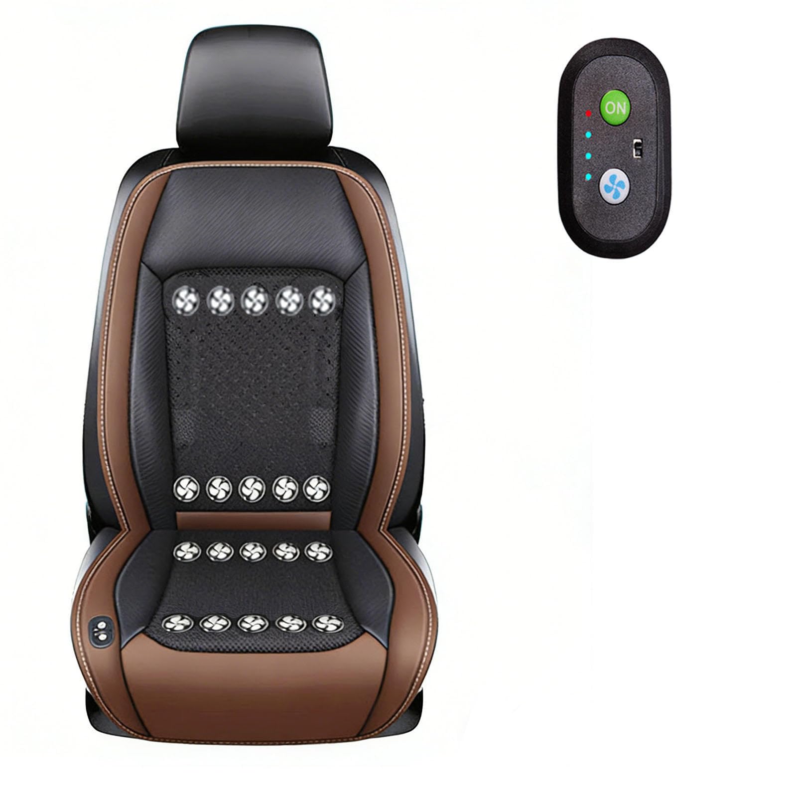 LRF-yxkj Ventilated Car Seat Cover 12V-24V 3 Cooling Air Speeds Ventilated Seat Cover for Car Suv Truck Universal Fit,Brown-12V20Fan