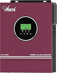 Inversor Híbrido Solar Fora da Rede de 2000W 12V CC a 220-230V CA, Inversor de Onda Senoidal Pura com Controlador de Carga Solar MPPT de 80A, Funciona com Chumbo-ácido de 12V e Bateria de Lítio
