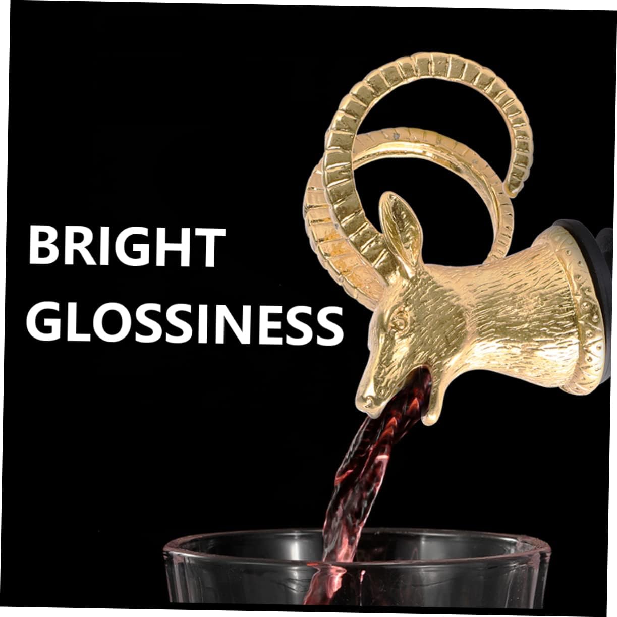 Cabilock Fashion Antelope Wine Pourer and Stopper Creative Golden Animal Wine Aerator for Parties Bars and Restaurants Unique Bottle Accessory