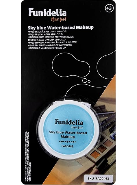 Foto 2 de 4 de Funidelia - Maquillaje al agua azul cielo para hombre y mujer Originales & Divertidos