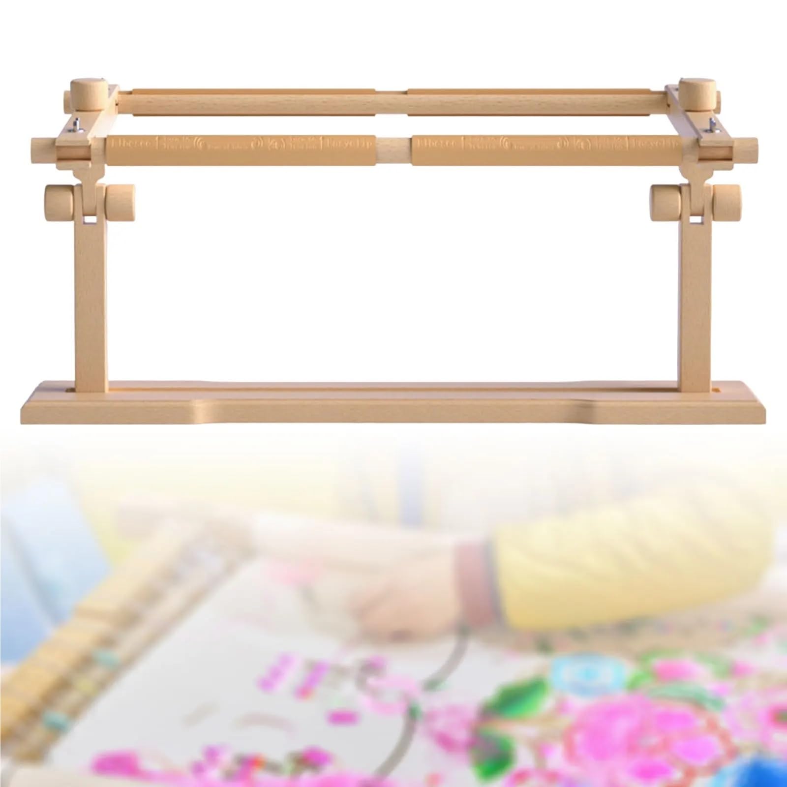 NLQCSXWEP Bastidores de bordado ajustables, Bastidor de bordado madera haya, soporte for punto cruz, estante costura S y L(L)