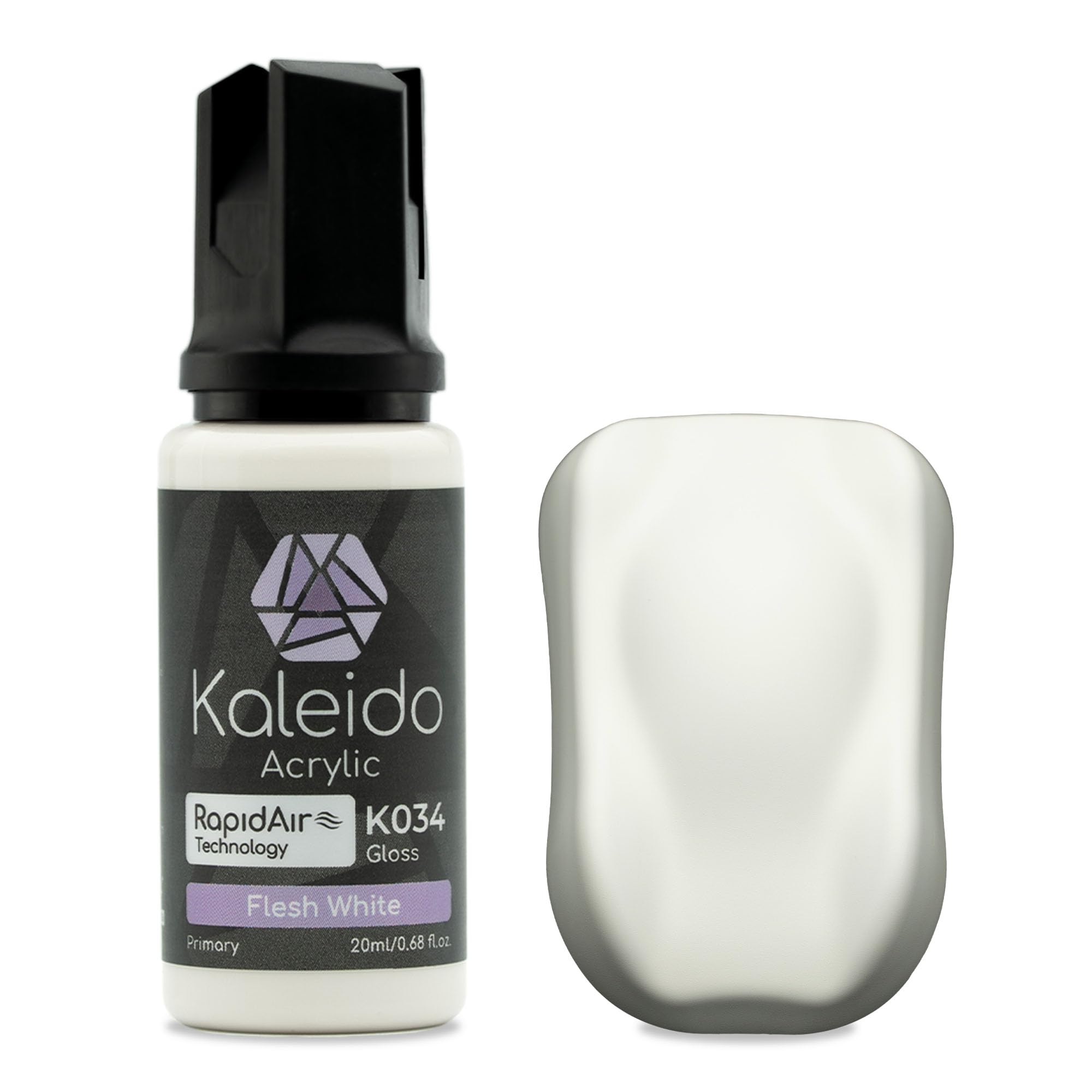 Gaahleri Kaleido Primary Colors 20ml K034 Flesh White, Water-Based Acrylic, Airbrush Paint for Scale Models, Gundam, Mecha, Miniature, Figures, Car & Sci-Fi Kits, Pre-Thinned, High Gloss, Fast-Drying