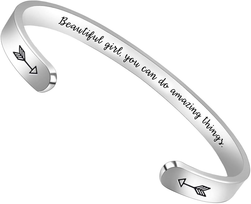 Btysun Bracelets for Women Mothers Day Bracelet Gifts from Daughter Inspirational Gifts for Women Graduation Gifts for Her Motivational Birthday Cuff Bangle Friendship Personalized Mantra Jewelry…