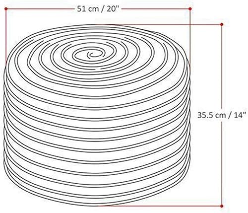 Miniatura 21 de SIMPLIHOME Nisi - Puf redondo de punto para exterior/interior en poliéster PET reciclado gris claro para sala de estar, dormitorio y habitación de