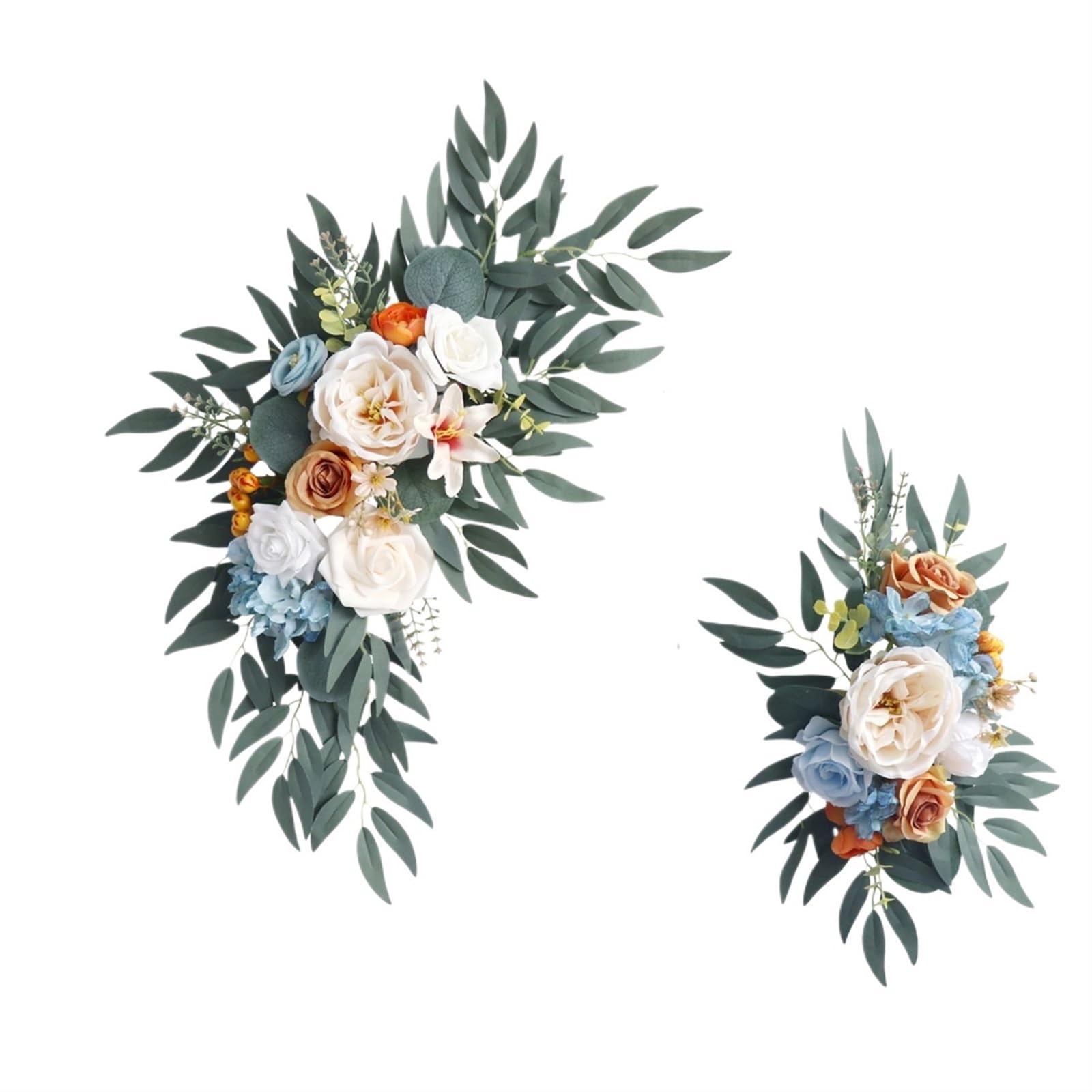 Zymjzbetic Artificial Wedding Arch Flowers Kit 2Pcs Artificial Wedding Arch Flowers Kit Garlands Silk Floral Welcome Sign for Ceremony Party Reception(A 4)