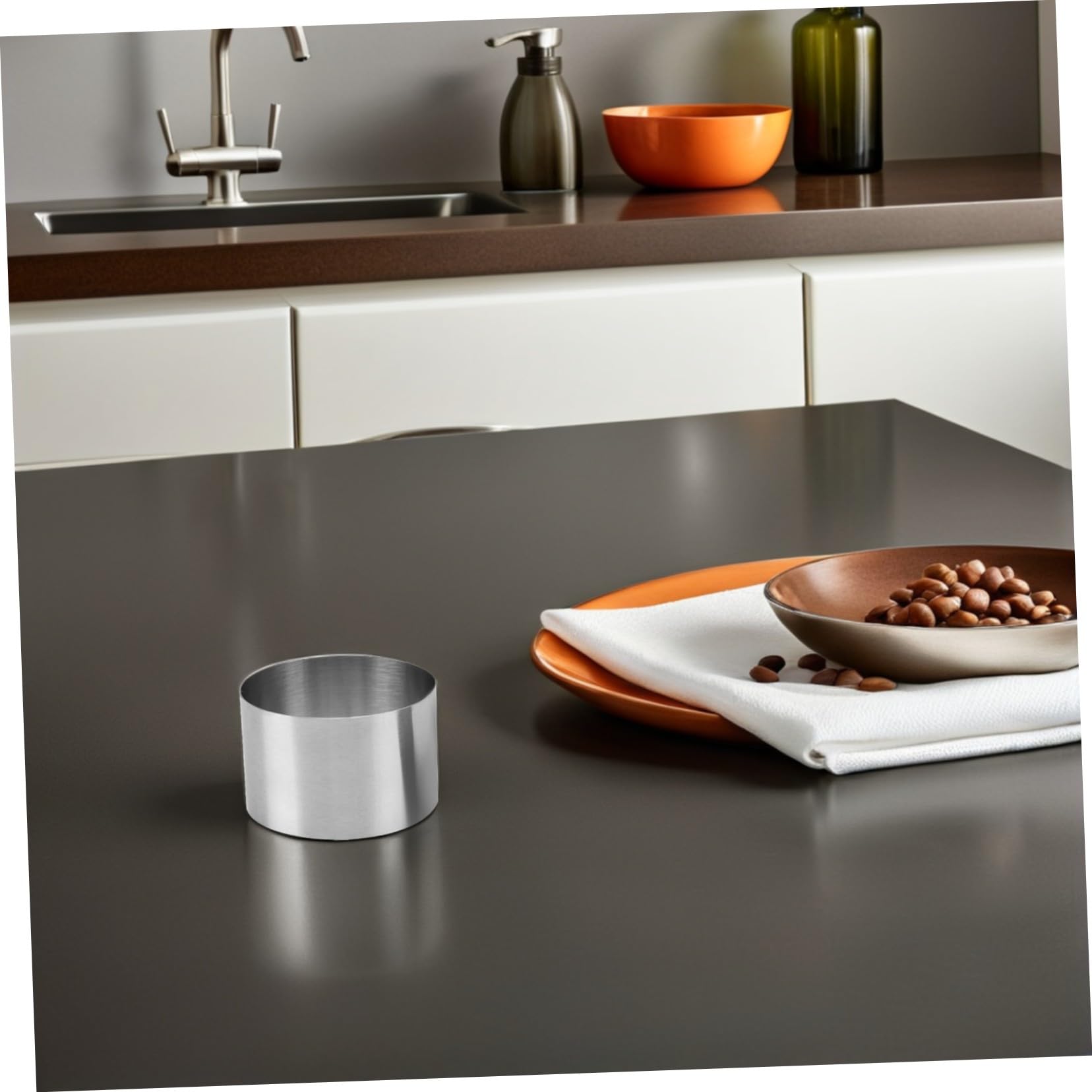 Juego de 8 Aros de Acero Inoxidable para Hornear Pasteles, Tartas y Mousse Diseño Redondo Bordes Lisos, Resistencia al Calor, Fácil Limpieza, Adecuado para Repostería Casera