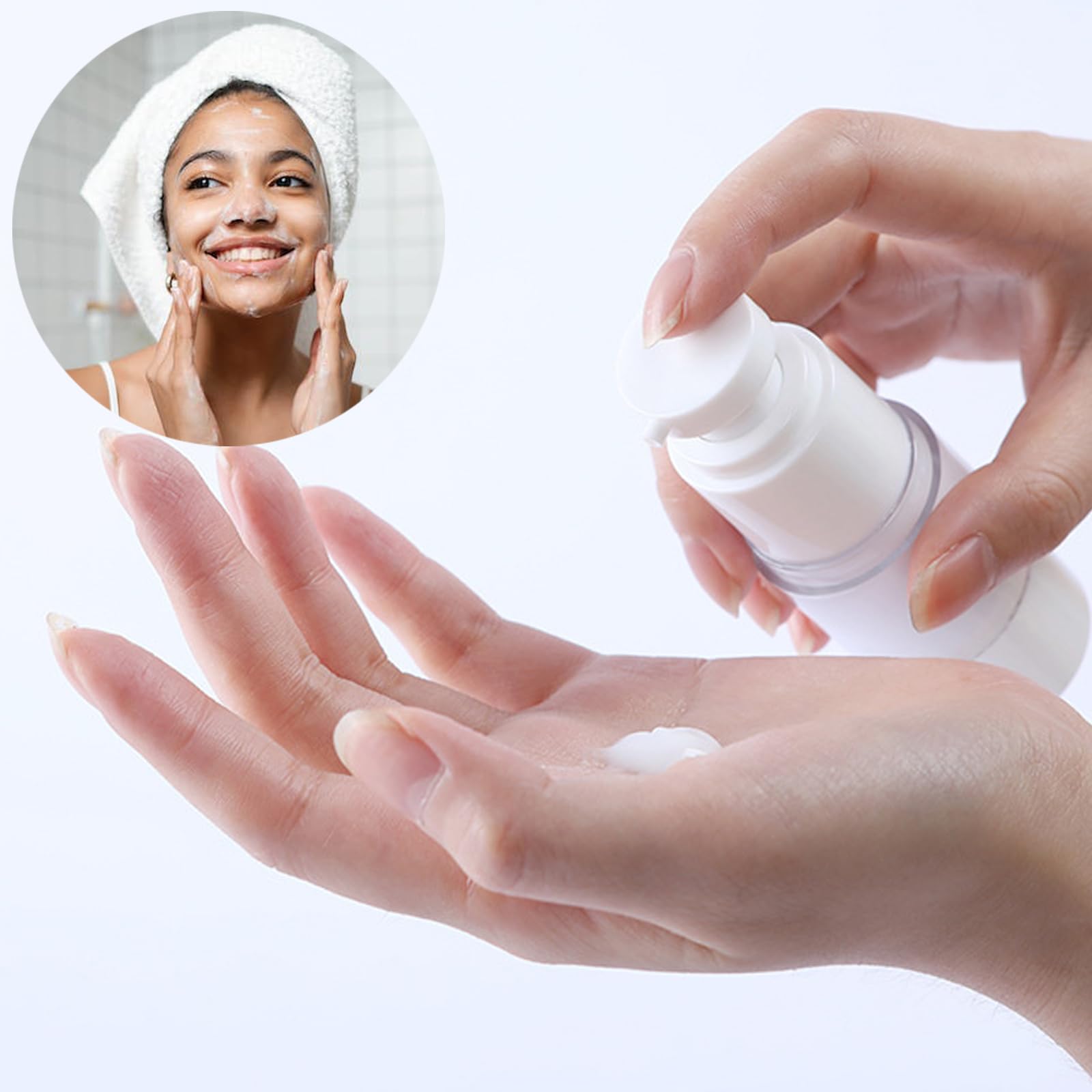 Qeuly - 3 x 28 ml luftlose Pumpflaschen in Reisegröße, Lotionsflasche, Lotionbehälter, nachfüllbarer Kosmetikspender für Foundation, Feuchtigkeitscreme, Shampoo und Gegenstände