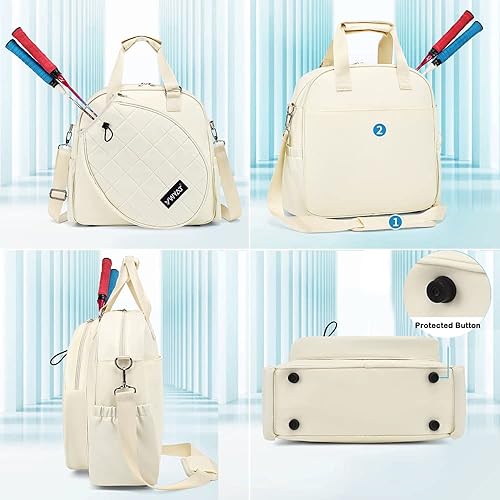 Miniatura 3 de Rejolly Tennis Shoulder Bag Large Water Resistant Tote Handbag for Tennis Racket, Pickleball Paddles, Badminton Racquet