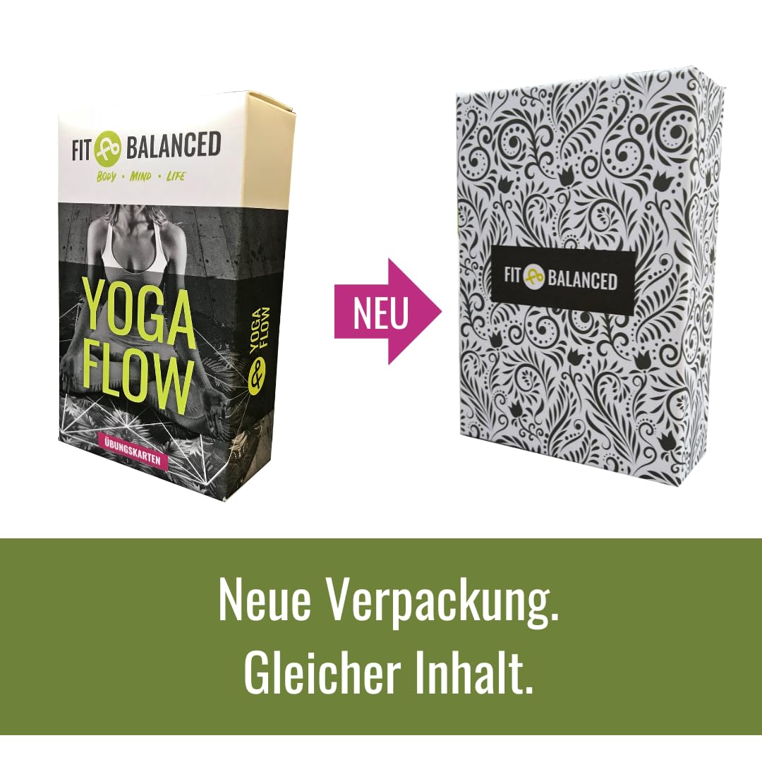 YOGA Karten, für Anfänger und Fortgeschrittene, mit 60 Yogaübungen, mit Online-Einführungs-Kurs, mit Meditationen und Atemübungen zum Anhören, Yoga Box (neue Verpackung)