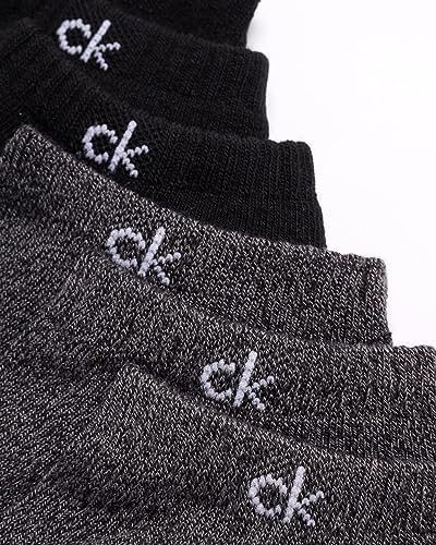 Image of Calvin Klein Mens No Show Socks - 6 Pack Soft Cotton Blend Cushioned Athletic Low Cut Socks for Men for Sports and Running
