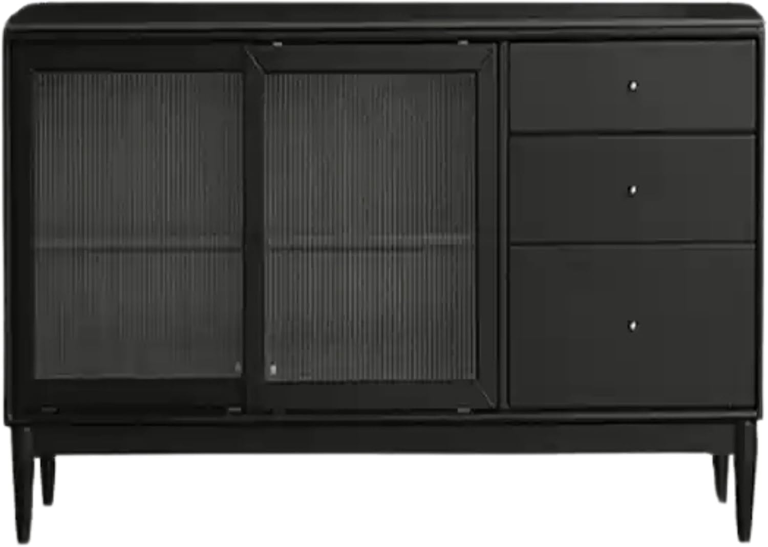 GVAwood Solid Rubberwood Restaurant Modern Sideboard 49.2X 15.7x33.8 inch /125x40x86 сm/Black Color/Sideboard