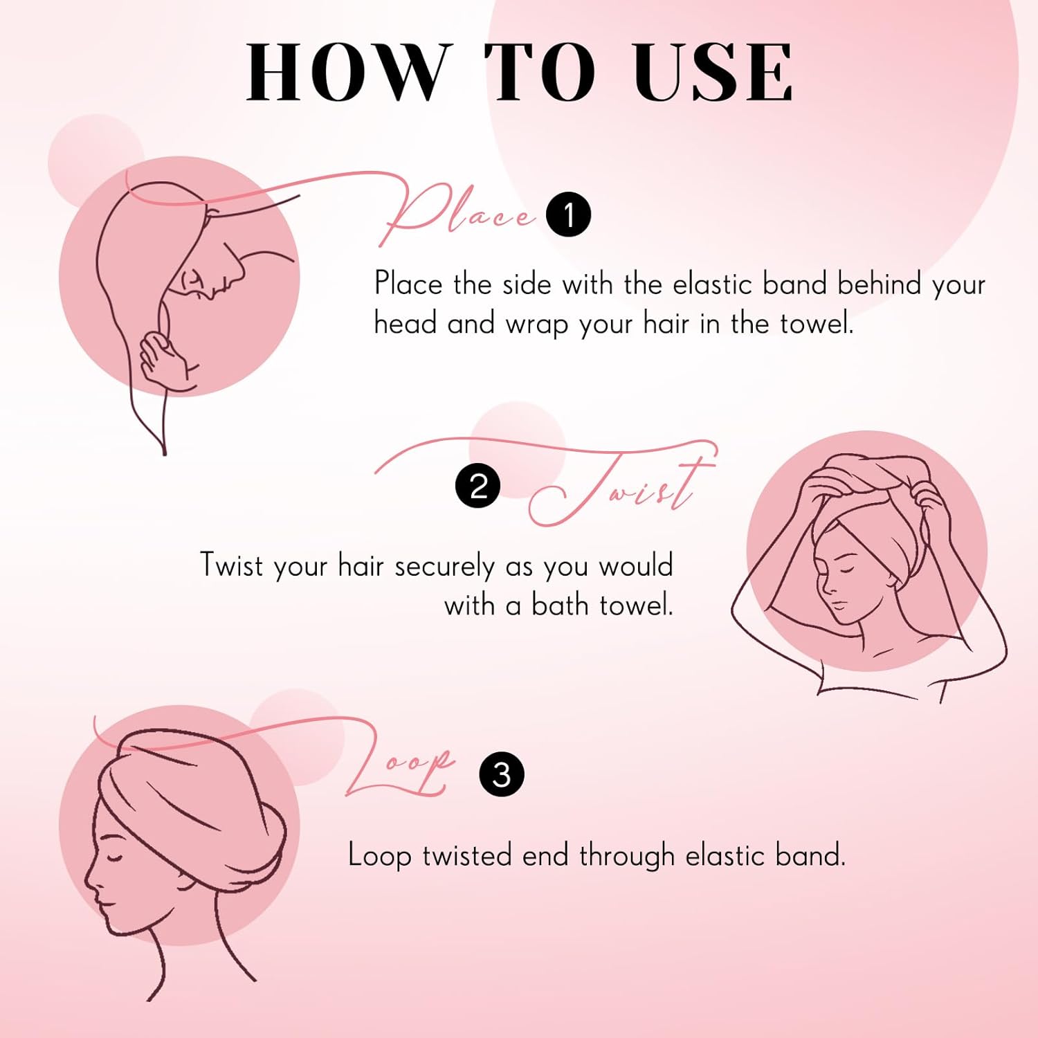 40 x 24 Inches Large Microfiber Hair Towels Quick Dry Hair Towel Wrap for Women, Suitable for Home, Recreation, Beach, Yoga, Gym, Camping, Etc - Image 6