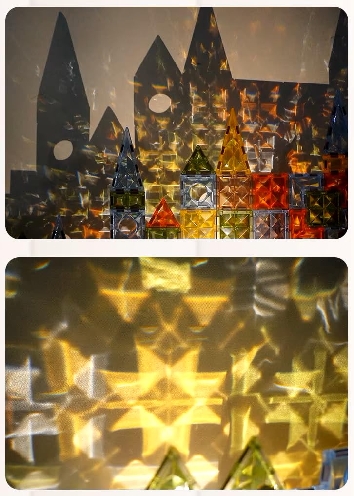 Magnetyczne Klocki Konstrukcyjne, Magic Magnetic Blocks 100 Elementów, Natularna Kolorystyka, Zestaw z Podwoziami, dla Dzieci 3+