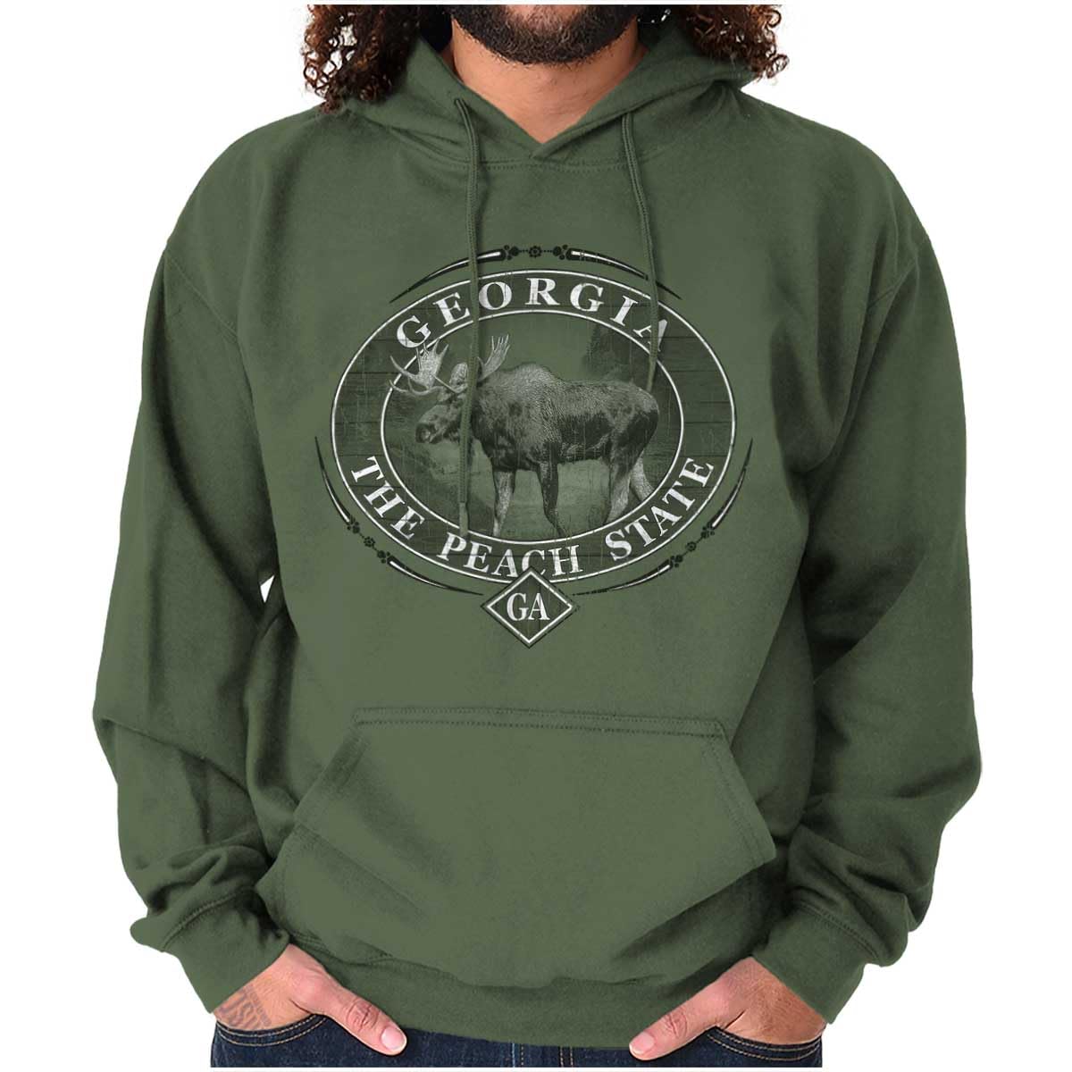 American States Rugged Outdoor Moose Hoodie Sweatshirt Women Men