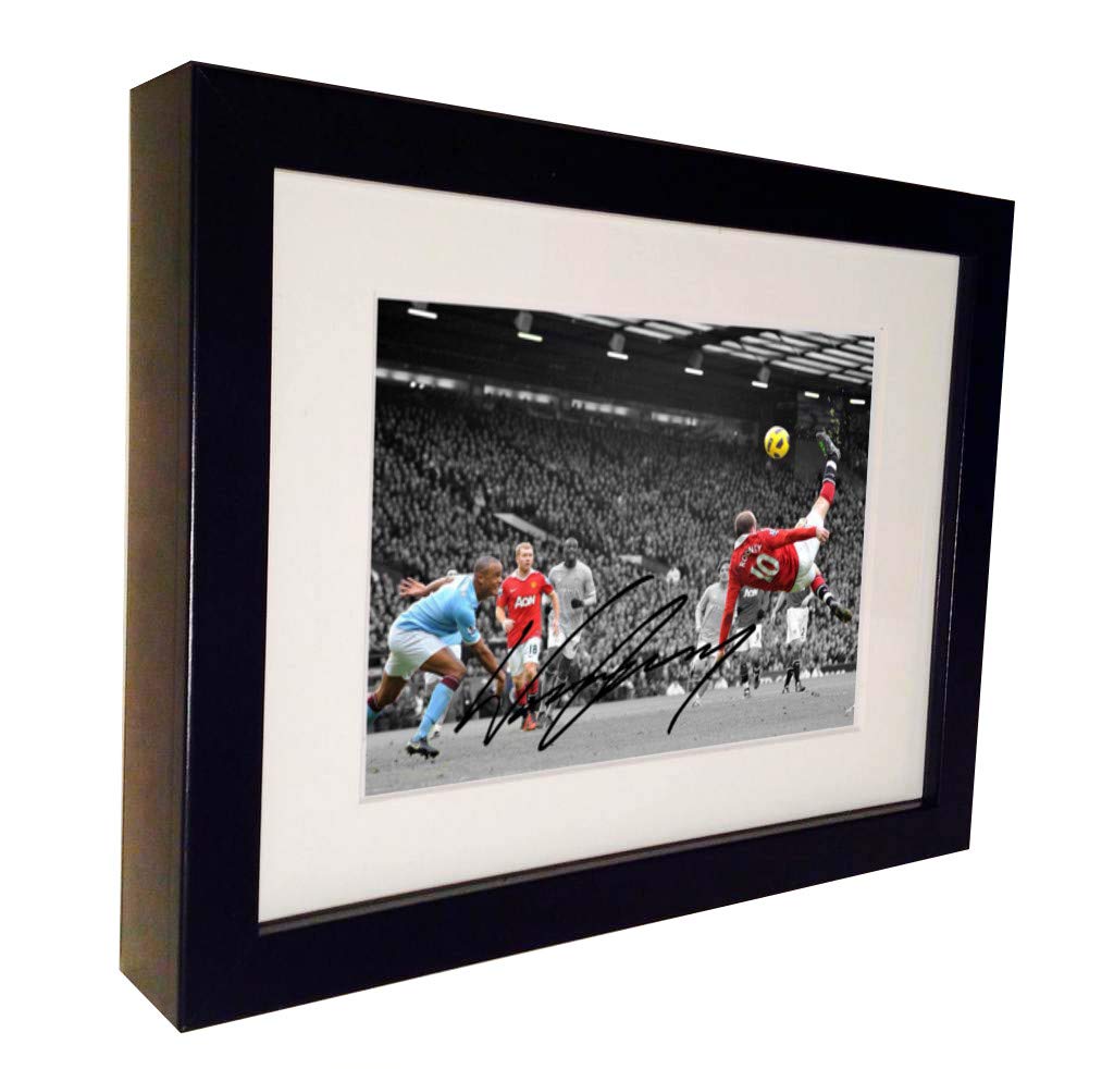 Kitbags & Lockers Signed Wayne Rooney Manchester United v City Derby Overhead Goal Autographed Photo Photograph Picture Frame