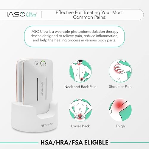 Miniatura 4 de IASO ULTRA Terapia láser fría para aliviar el dolor y recuperación deportiva para espalda hombros piernas láseres fríos triples LED azul calor y