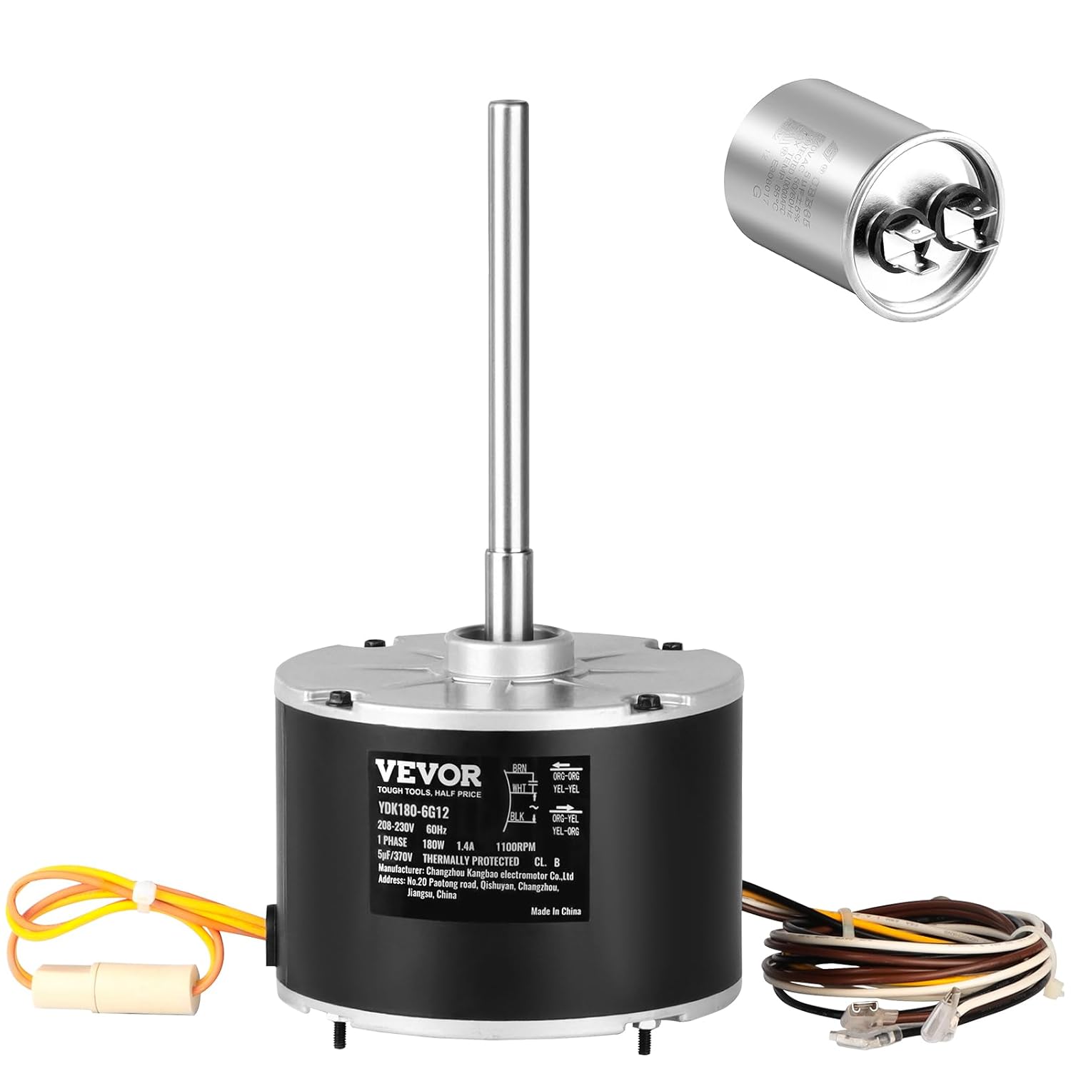 VEVOR OEM Upgraded Condenser Fan Motor, 1/4 HP 1100RPM, Replacement for ac GE...