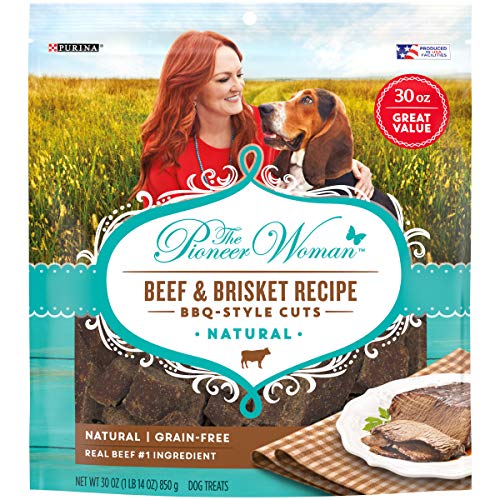 The Pioneer Woman Grain Free, Natural Dog Treats, Beef & Brisket Recipe BBQ Style Cuts - 30 Oz. Pouch