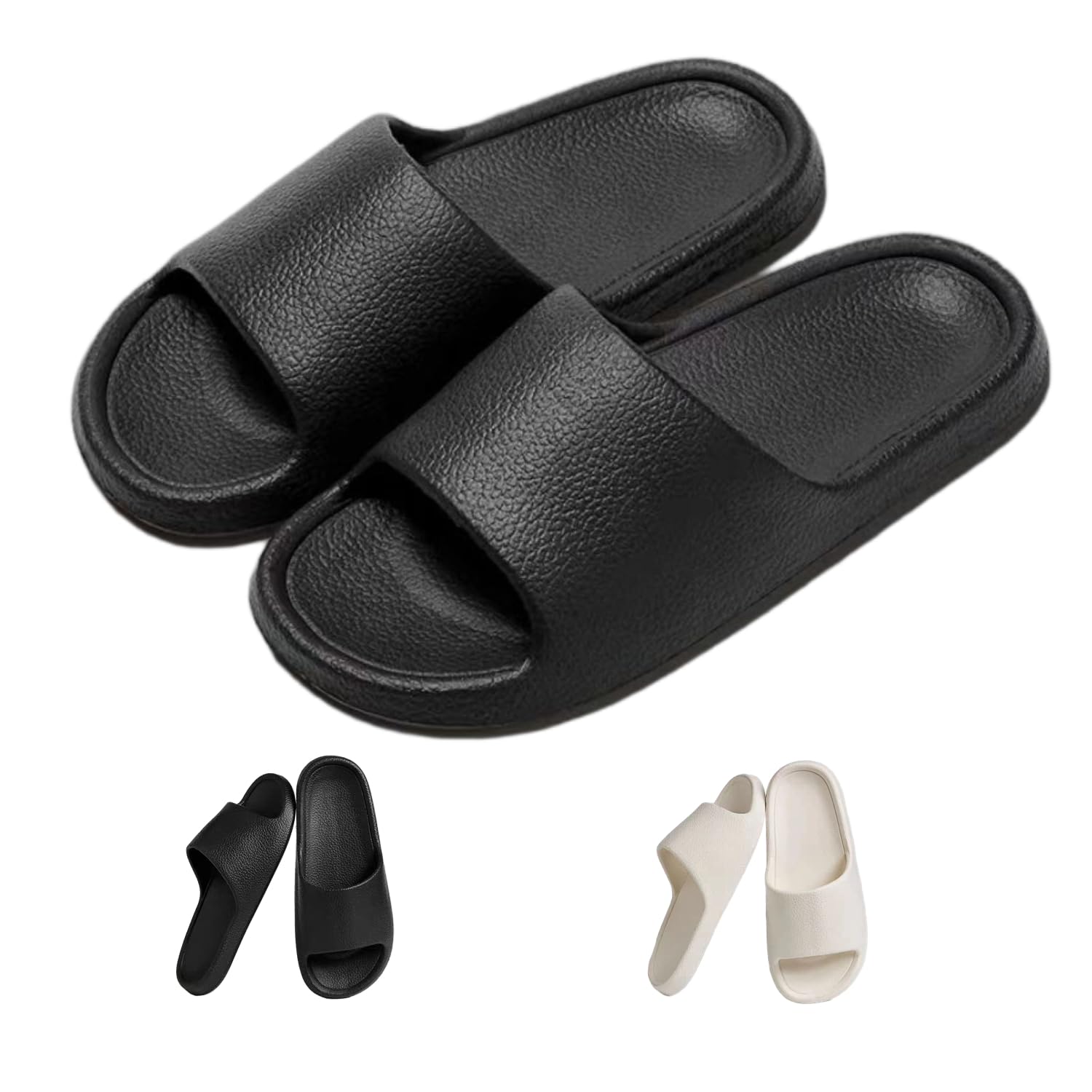 ShebShebLightweight Slippers for Women and Men,Quick Drying Non-Slip Slides Bathroom Home Slippers,Soft Sandals for Shower Spa Bath Pool Gym