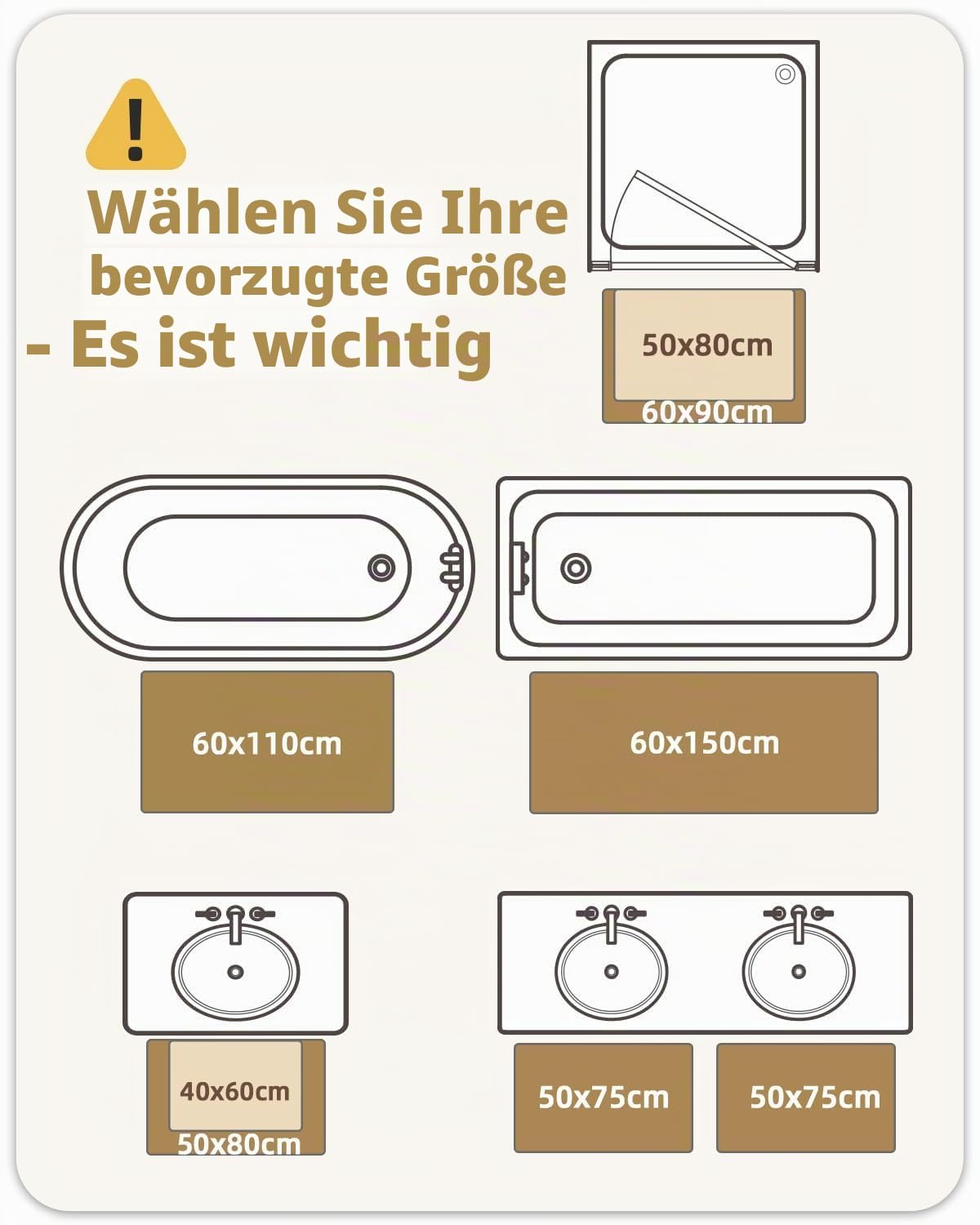 COLOR&GEOMETRY Stilvoller Badläufer Badezimmer rutschfest Grau 60x150cm | Weiche Badematte, rutschfest, saugfähig, maschinenwaschbar, für Badezimmer, Duschkabinen, Badewannen und Waschküchen