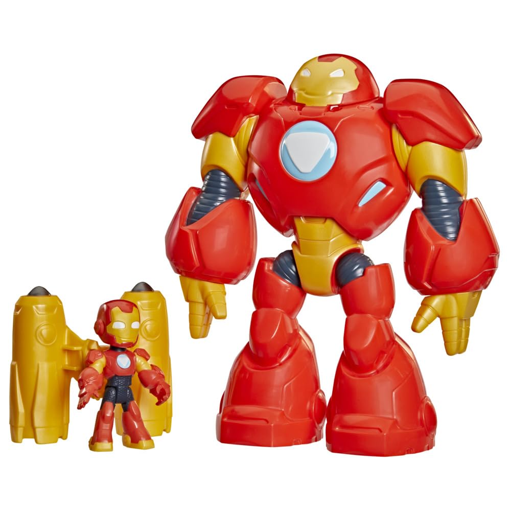 Disney Jr. Series Marvel's Iron Man and his Awesome Friends Giant-Sized Armor, 3-Inch Marvel Action Figure and Mech Suit, Super Hero Toys, Figures, 3+