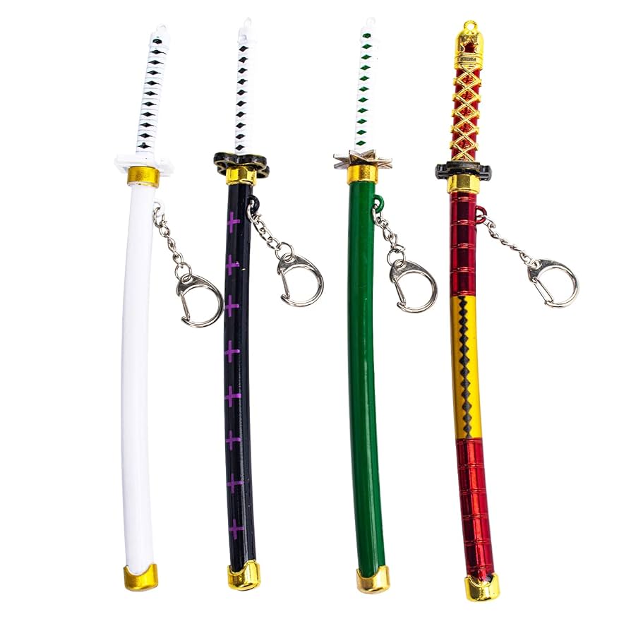 Amazon.com: Simple polymer 4 Pcs Japanese Sword Keychains