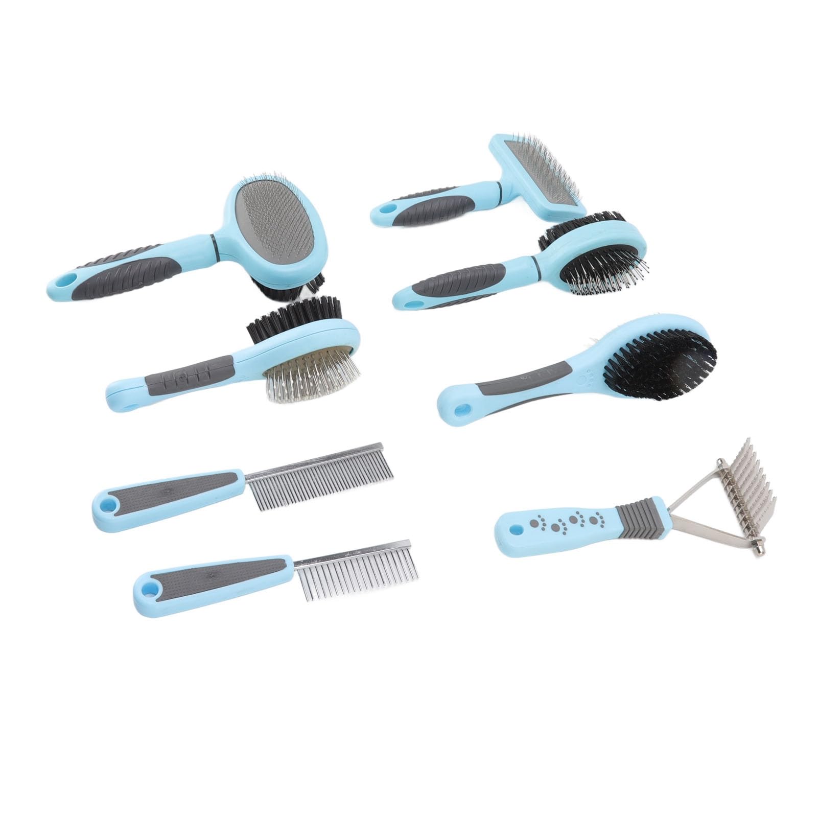 Set di Spazzole per Cani Kit di Deshedding Multifunzione 8 in 1 per Cani e Gatti a Pelo Lungo, Nylon e Acciaio Inossidabile, Include 8 Spazzole
