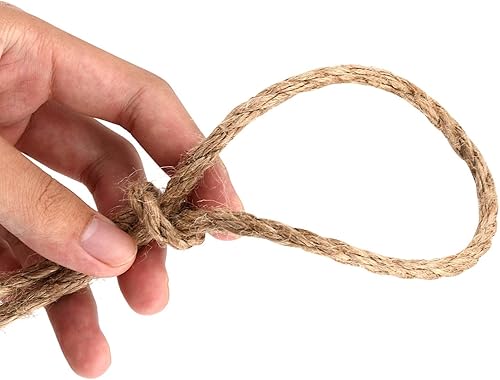 Miniatura 5 de Cuerda de yute natural de 394 pies, cuerda de yute torcida de 0.236 in de diámetro, cuerda de cáñamo para decoración del hogar y manualidades