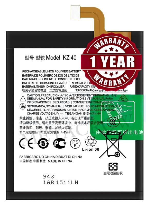 Image of Original KZ40 Battery Compatible for Motorola Moto Z4 - (3600mAh) - 1 Year Warranty JK1