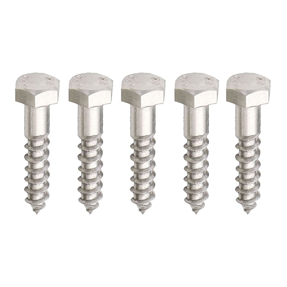 M12 x 100mm - Hex Head Coach Screws - 5 Pack