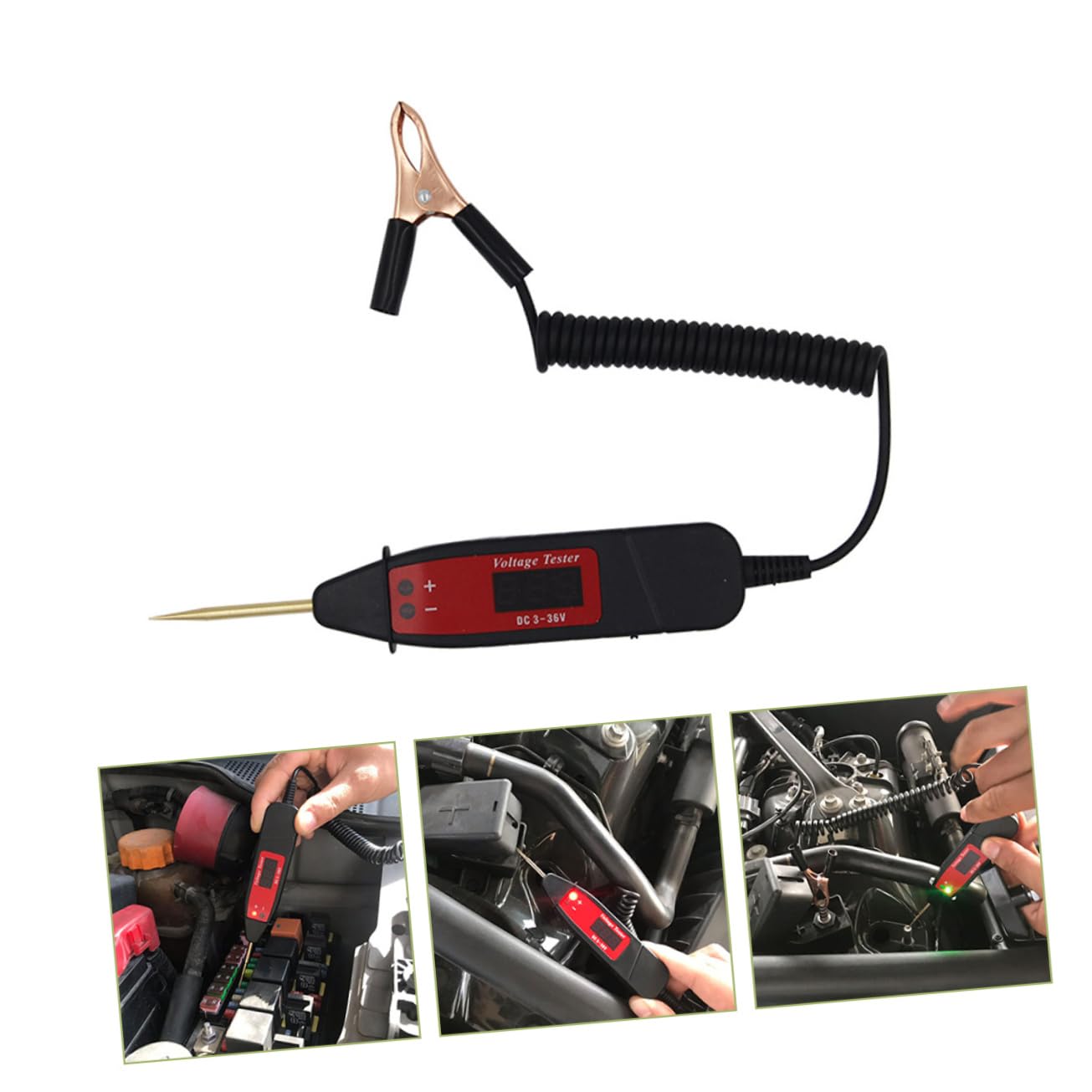 Gatuida 4piezas Probador De Voltaje Automotriz Luz Led Herramienta Eléctrica Para Comprobación De Continuidad y Cortocircuitos Medidor De Precisión Cable Extensible y Punta Para