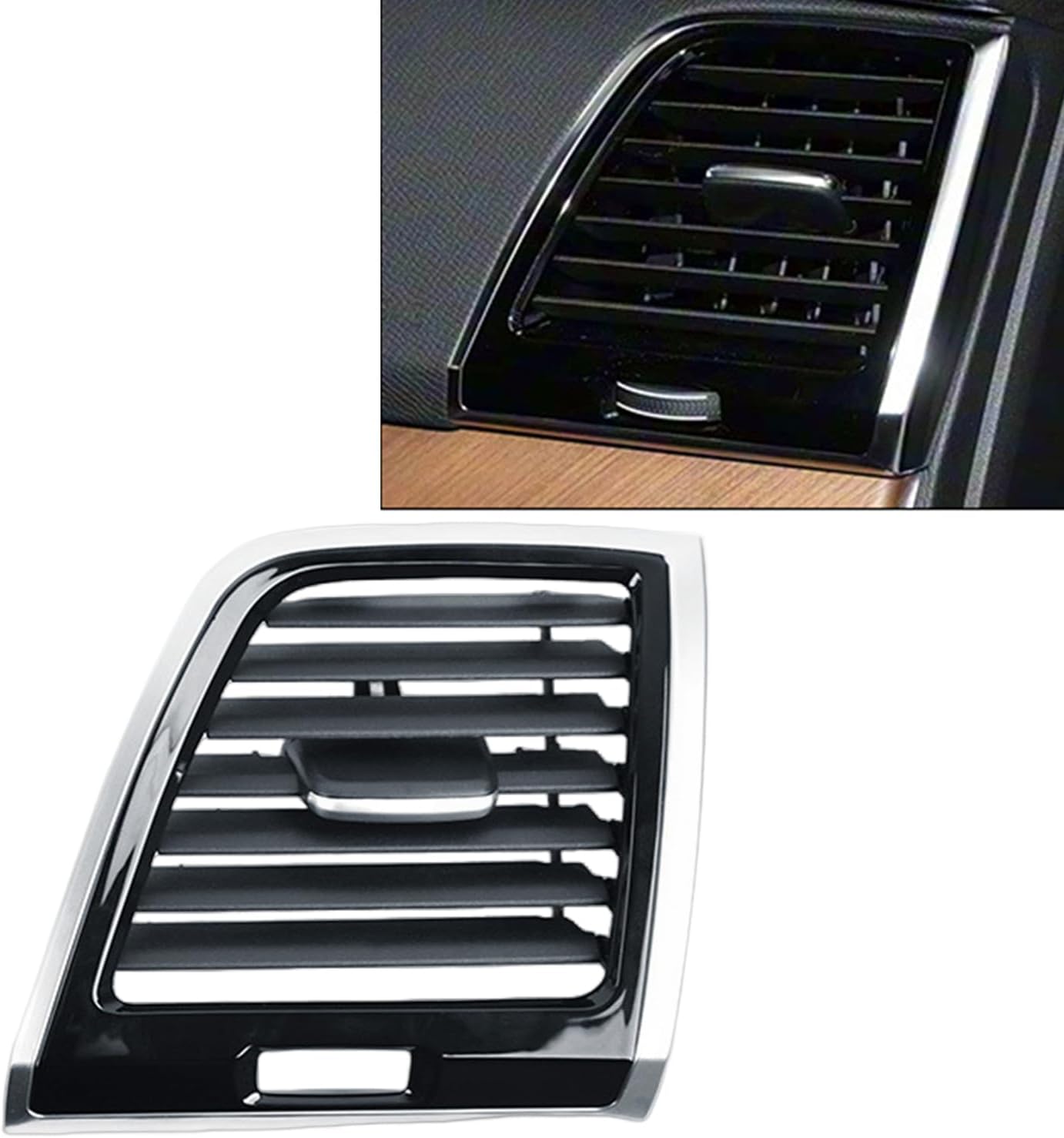 Car Interior Right/Left Air Vent Outlet Grille Panel Cover For Volvo XC90 2015-2024 Glossy/Matte Black+Chrome