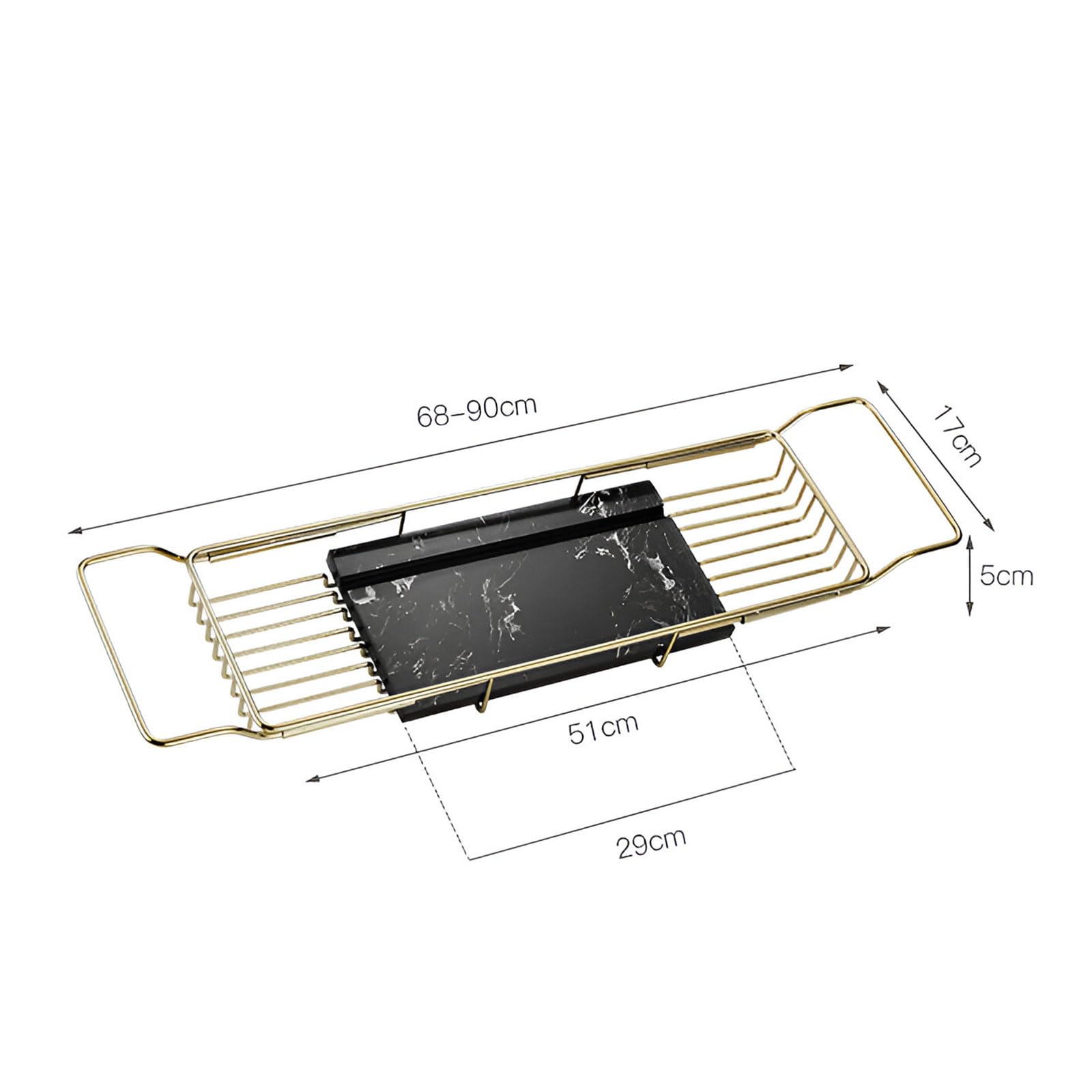 Bandeja de acero inoxidable para bañera, organizador de estante de baño expandible con estante para tablet para el hogar, perfecto para remojos relajantes y lectura manos libres