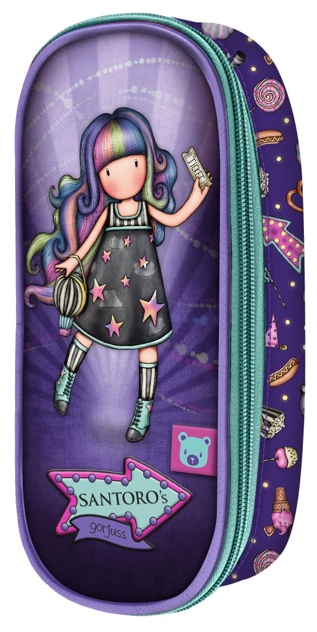 Gorjuss - Zip Around Pencil Case - Up and Away, Purple, M, Casual