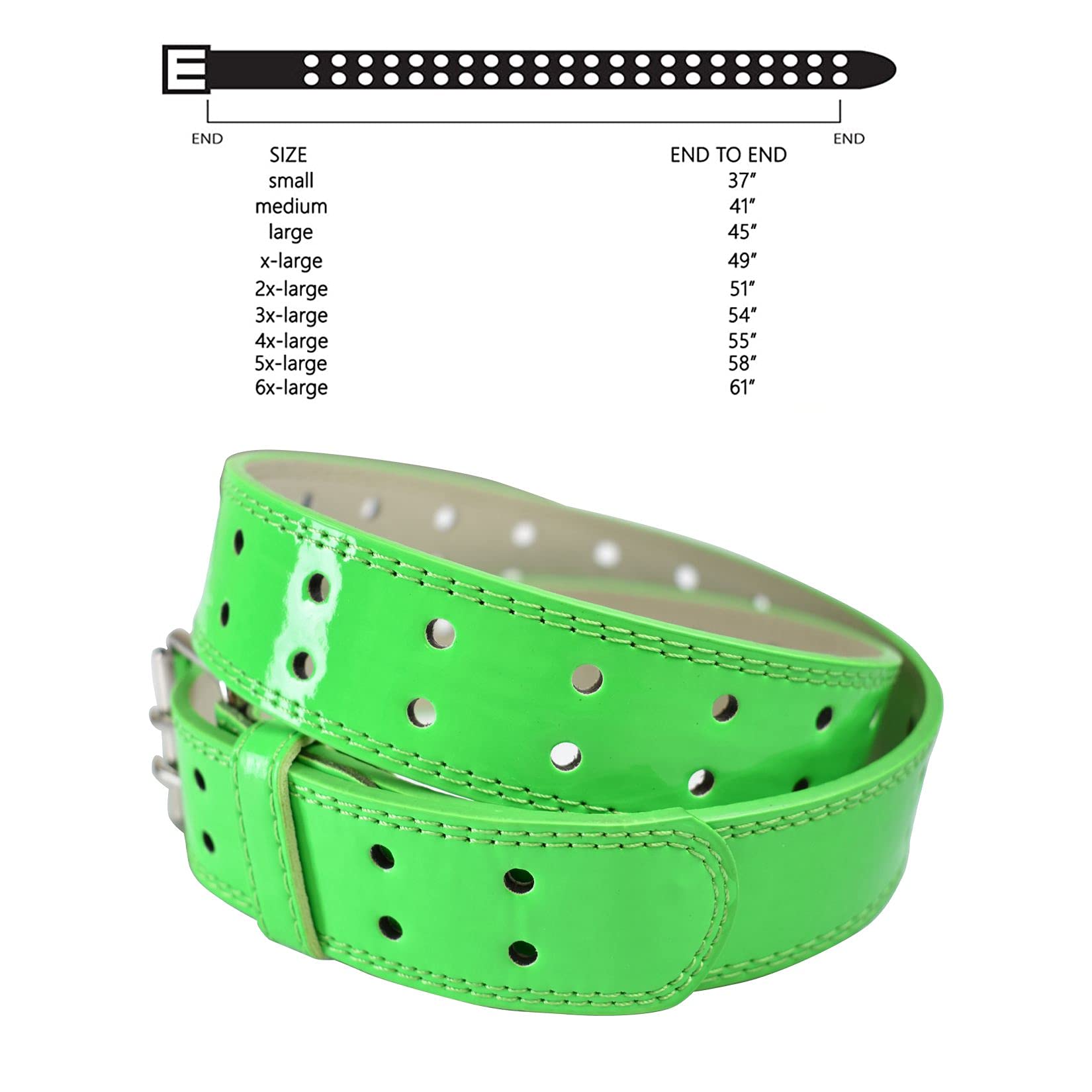 EURO Women's Thick Wide Leather Belt - BN9041 - Neon Green - Small