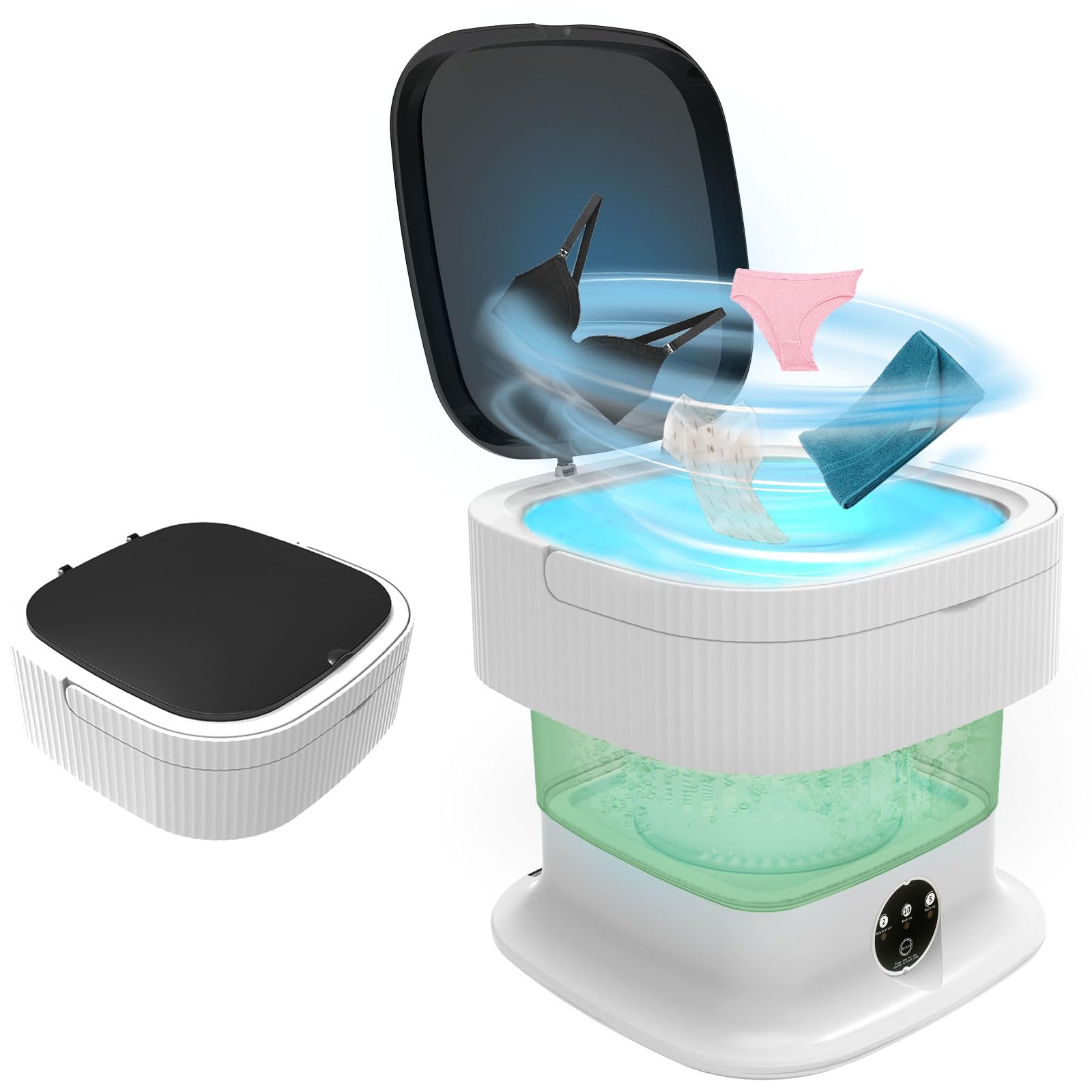 Mini Lavatrice Pieghevole 11L 2kg - Con Centrifuga, Per Biancheria Intima E Vestiti Bambini