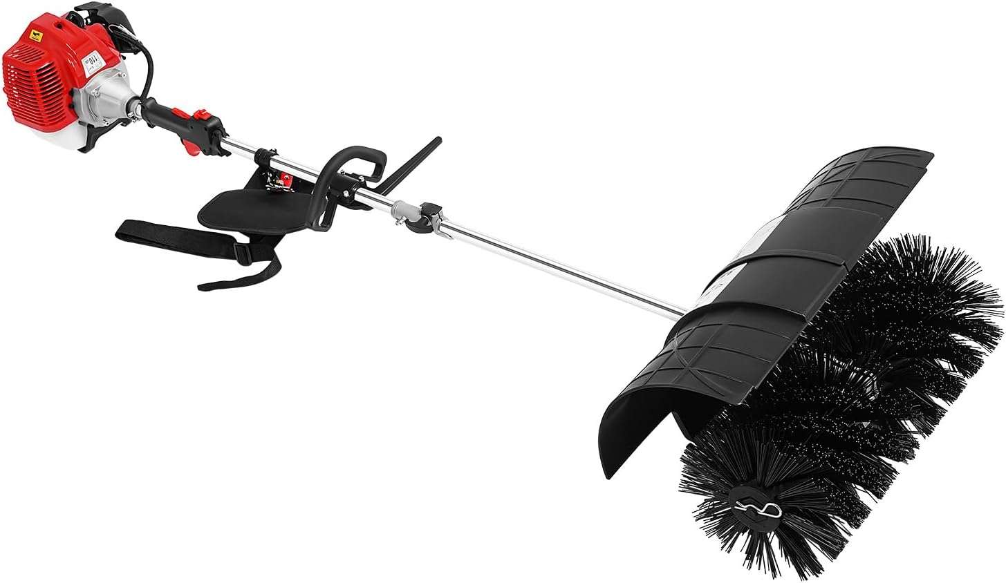 52CC Handheld Lawns Sweeper, 2-Stroke Engine Gas Power Sweeping Machine,2.3HP Lawn Sweeper Cleaner Tools for Gravel, Snow Cleaning, 1.7KW Heavy Duty Leaf Sweeper with 33.82OZ Oil Tank