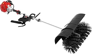 2-Stroke 1700W Gas Power Snow Sweeping Broom,52cc Handheld Broom Walk Behind Sweeper,Single Cylinder Outdoor Hand Held Sweepers w/hairdryer,Cleaning Driveway Turf Lawns Power Brush Cleaner Tools