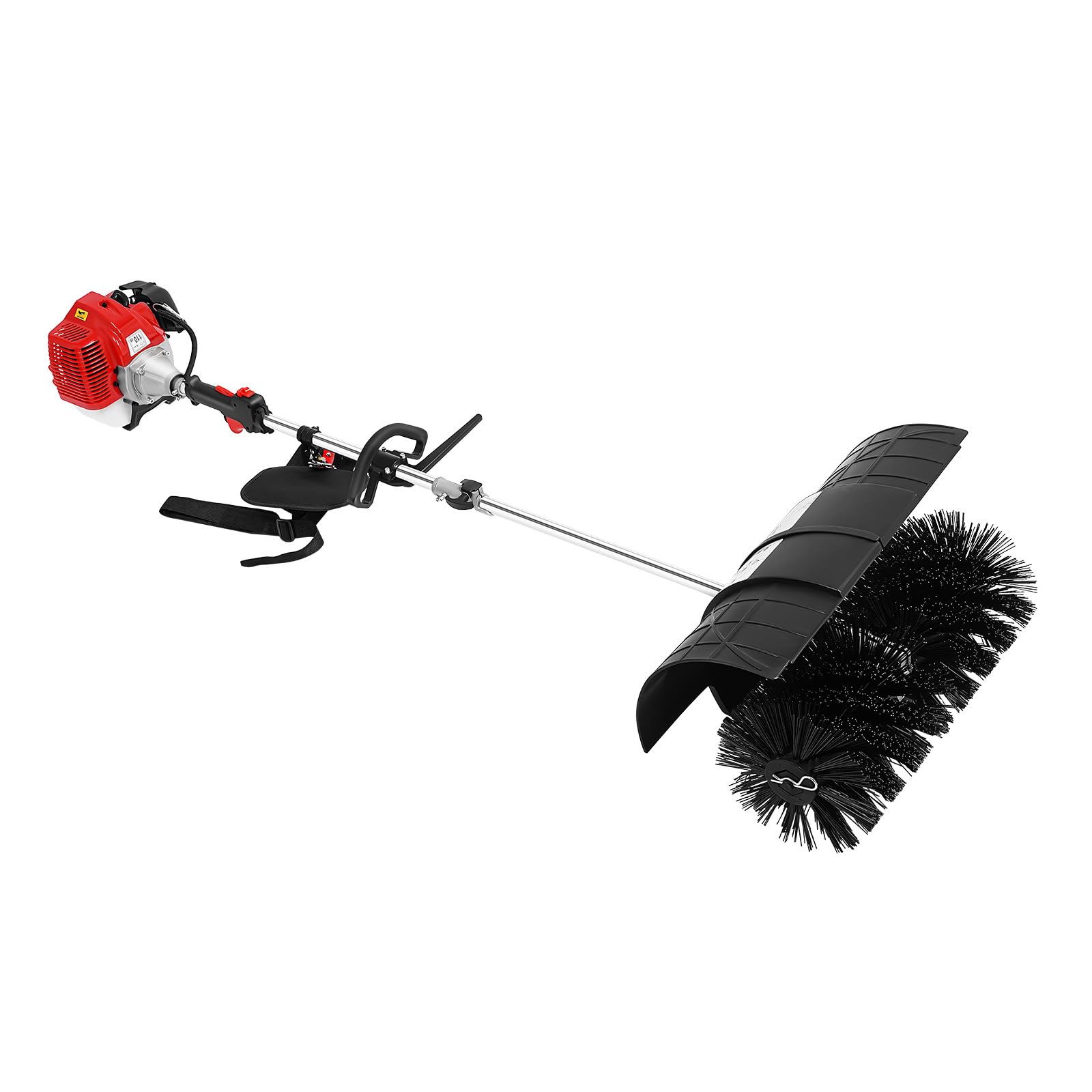 Upgraded Gas Handheld Sweeper, 52CC 2.3HP 2 Stroke Outdoor Power Snow Sweeping Broom with Air Cooled Motor & Blower Lawns Sweeper Machine for Street Farms Driveway Snow