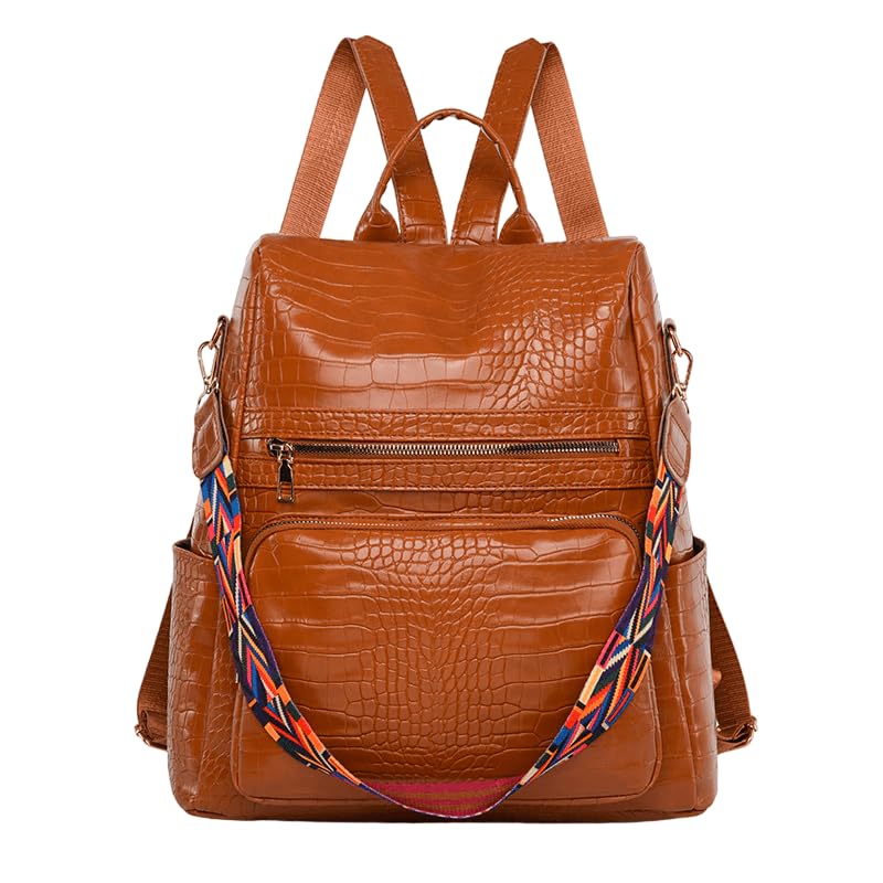 Women Backpack Purse Leather Convertible Shoulder Bag – Travel Backpack for Women, Fashion Ladies Daypack Handbag with Multiple Zipper Pockets-image-1