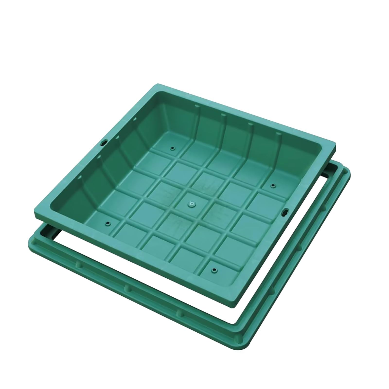 LWJSOCP Manhole Cover,Commercial Recessed Sewage Manhole Lid, 70x70cm Flush-Fit Drain Cover for Septic Tank & Yard, Invisible Basin Cover for Lawn & Garden, Durable & Weatherproof Design
