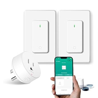 Greencycle Zigbee Smart Plug with Remote,Smart Outlet with Wall Switch,No Cloud Required2.4G Hub Required,APP Control,Voice Control Compatible with Alexa,Google Assistant,Schedule and Timer,2Remote
